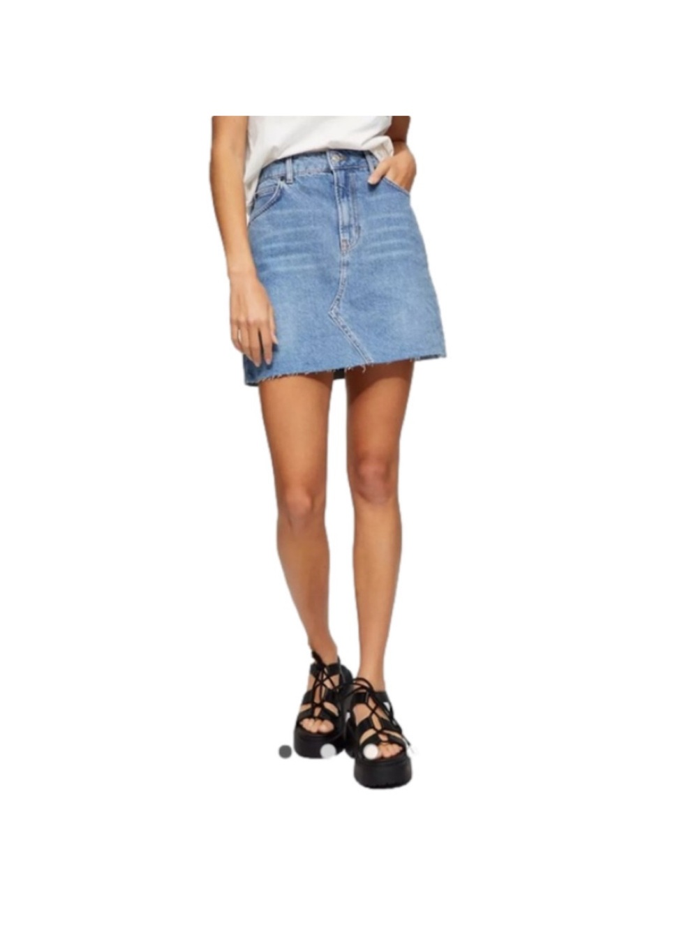 Topshop Light Blue Denim Mini Skirt